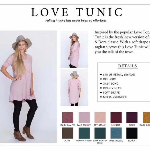 NWT Agnes & Dora Pale Indigo Love Tunic - Size XL - Picture 3 of 3